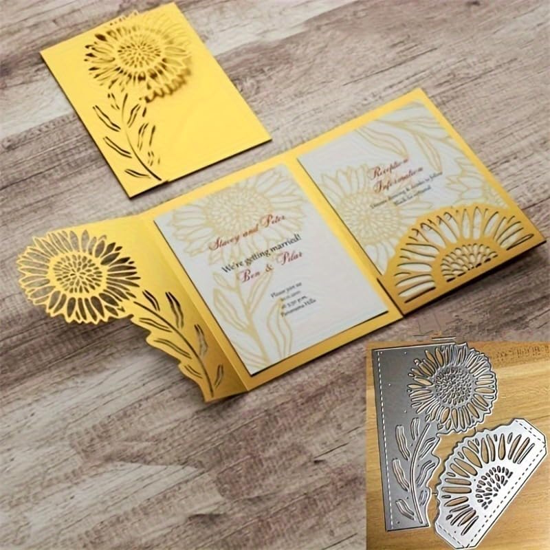 Lapoo Metal Cutting Die for Scrapbooking, 3D Backgrounds Frame New Cutting Dies DIY Album Card Making Decor Paper Craft Metal Die Cuts Party Wedding Decorations (Chrysanthemum B 5.5 x 4.5 in) - Image 4
